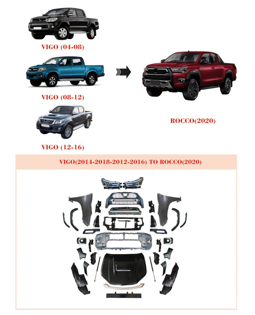 Toyota Hilux Vigo Upgrade to Rocco 2020 Body Kit
